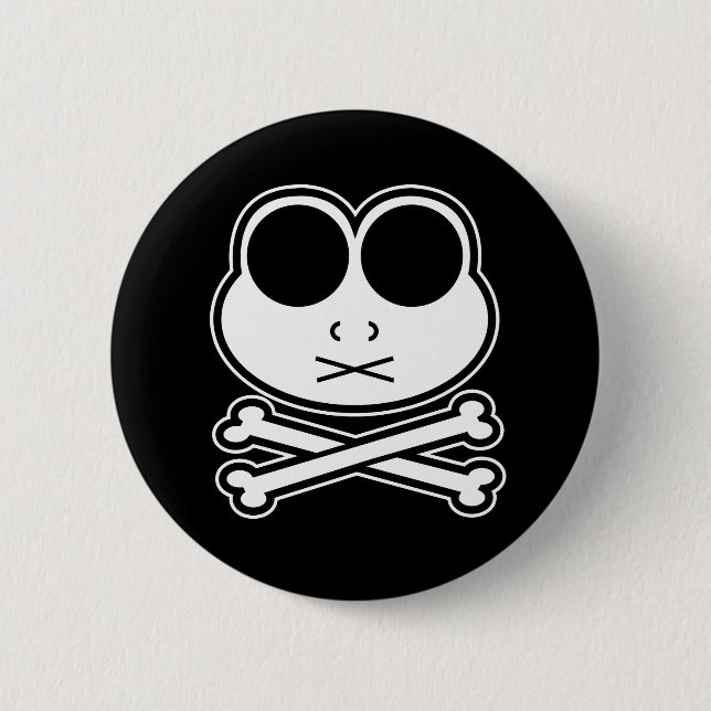 Frog Cross Bone - Cutout 2 Inch Round Button (Front)