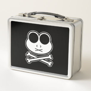 Frog Cross Bone Metal Lunch Box