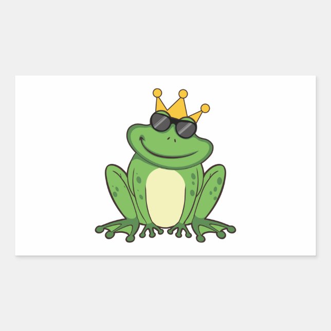 Frog Crown Green with Sunglasses Design Sticker (Front)