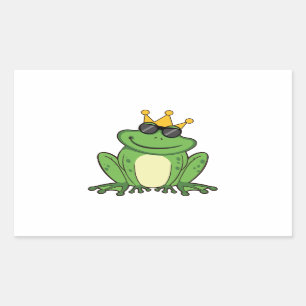 Frog Crown Green with Sunglasses Design Sticker