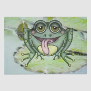 Frog Cute 12 Watercolor Decoupage 15x20 Tissue Paper