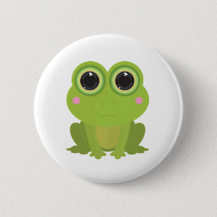 Frog Cutout 2 Inch Round Button