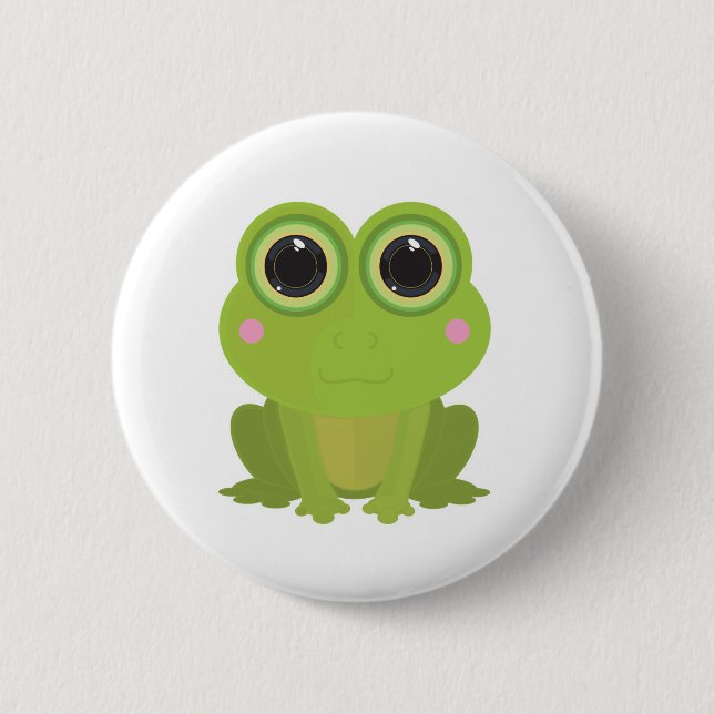 Frog Cutout 2 Inch Round Button (Front)