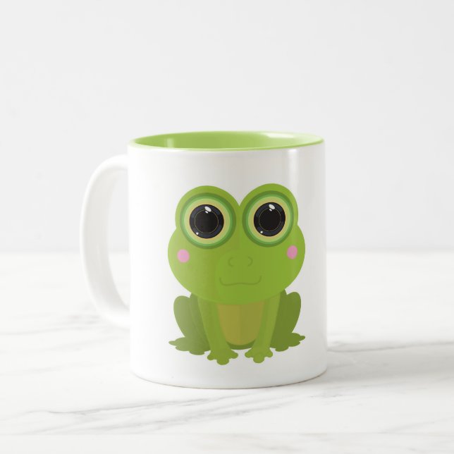 Frog Cutout Two-Tone Coffee Mug (Front Left)