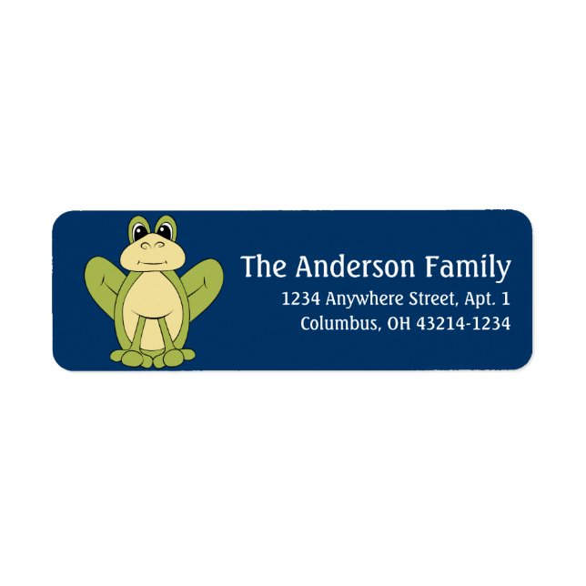 Frog d1 Animal Return Address Labels (Front)