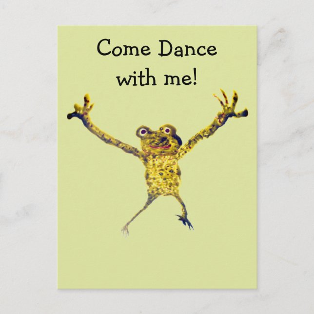 Frog Dancing Funny Animal Art Postcard (Front)