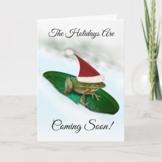 Frog Dashing Through the Snow Christmas Holiday Card