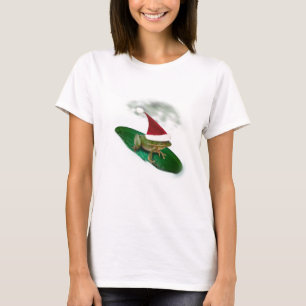 Frog Dashing Through the Snow on a Lily Pad T-Shirt