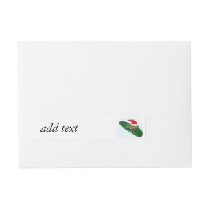 Frog Dashing Through the Snow on a Lily Pad Wraparound Address Label