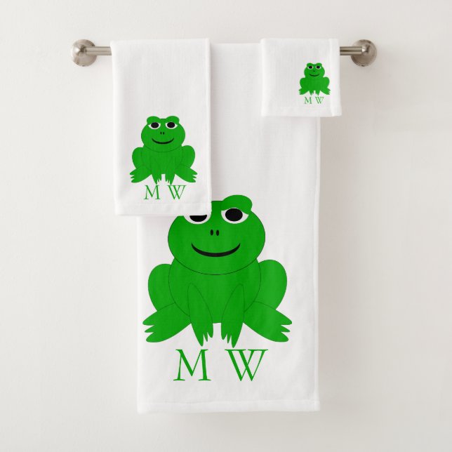 Frog Design Monogrammed Bath Towel Set (Insitu)