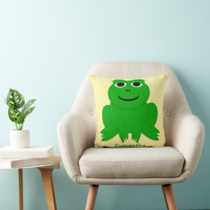 Frog Design Personalised Throw Pillow