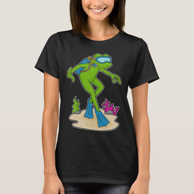 Frog Diver Swimming fins T-Shirt (Front)