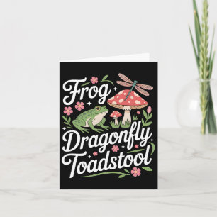 Frog Dragonfly Toadstool Card