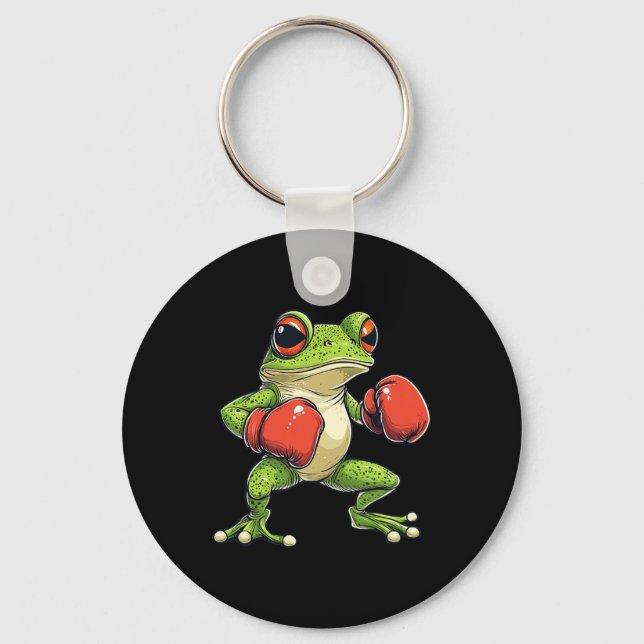 Frog Dressed As A Boxer Funny Boxing  Keychain (Front)