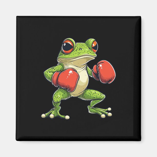 Frog Dressed As A Boxer Funny Boxing  Magnet (Front)