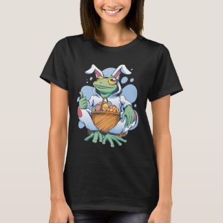 Frog Dressed As Easter Bunny With Eggs  T-Shirt