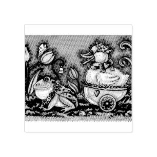 FROG & DUCK PRINCE EASTER RUBBER STAMP *Custom