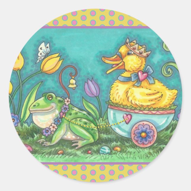 FROG & DUCK PRINCE, SPRING EASTER STICKERS Sheet (Front)