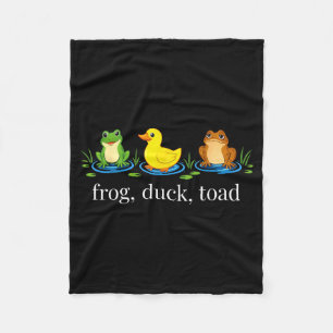 Frog duck toad zoological funny retro animal meme fleece blanket