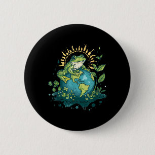 Frog Earth Day Frog Earth Day Green Themed 2 Inch Round Button