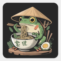 Frog Eating Ramen Kawaii Neko Japanese Noodles