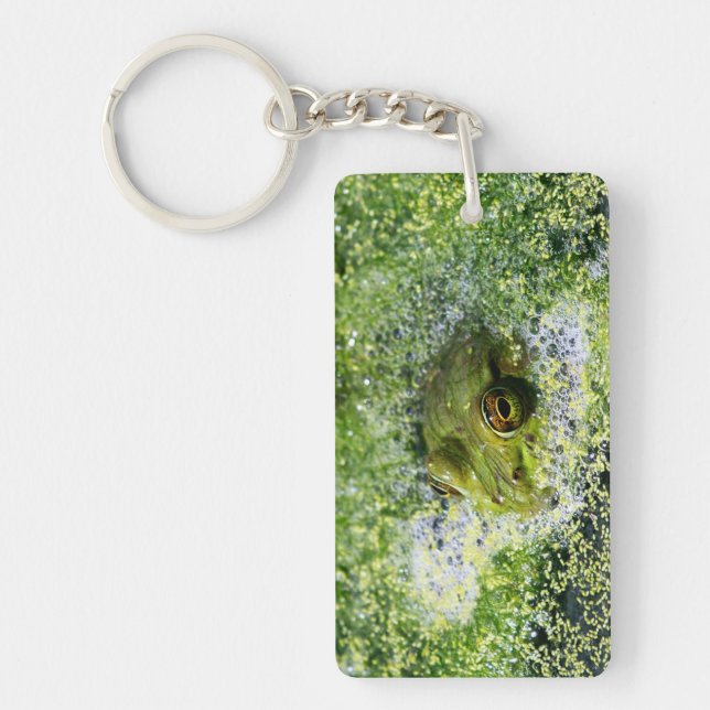 Frog Eyes in a Pond Keychain (Front)