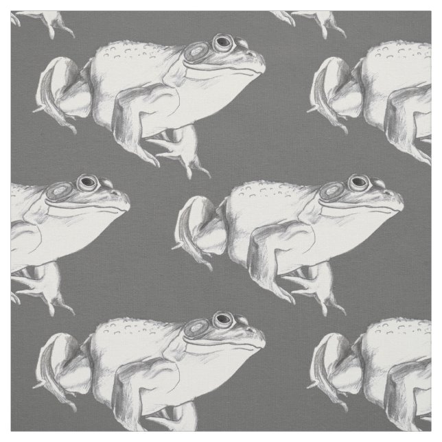 Frog Fabric Bullfrog Art Pattern Fabrics (Swatch)