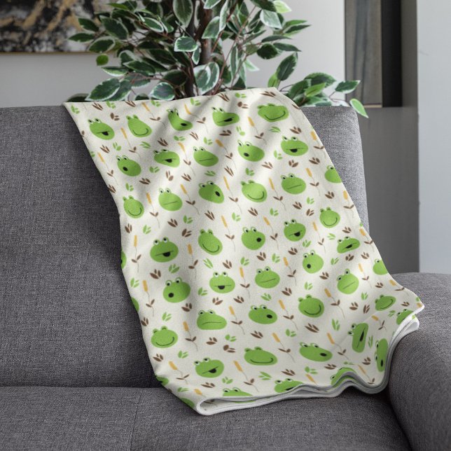 Frog Faces Pattern  Sherpa Blanket (Creator Uploaded)