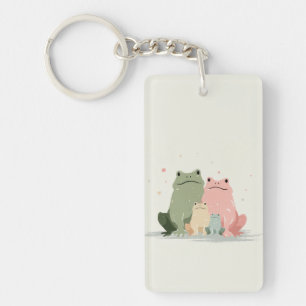 Frog Family – Cute Whimsical Animal Art Keychain
