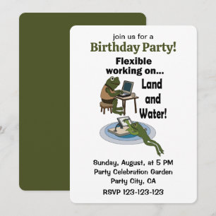 Frog Flexible Working Corporate Office Humour Part Invitation