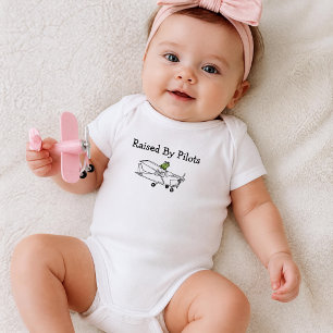 Frog Flies Airplane Personalized Baby Boy Aviation Bodysuit