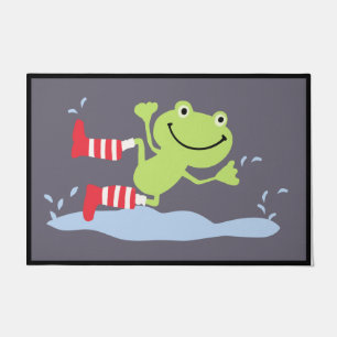Frog Font Porch Mat, Dancing Frog Welcome Doormat