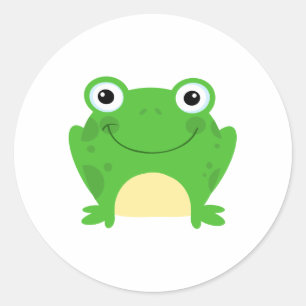 Frog Frogs Amphibian Green Cute Cartoon Animal Classic Round Sticker