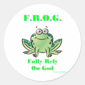 FROG (Fully Rely on God) Classic Round Sticker