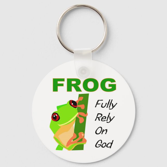 FROG, Fully rely on God Keychain (Front)