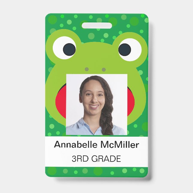 Frog Fun Teacher Green Badge (Front)