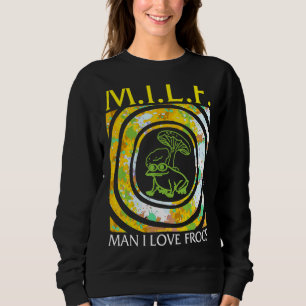 Frog Fungus Man Love Frogs Mushroom Vintage Botani Sweatshirt
