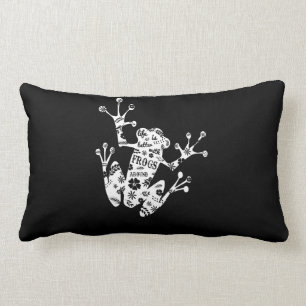 Frog Gift   I Love Frog White Lumbar Pillow