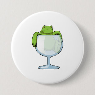 Frog Glass 3 Inch Round Button