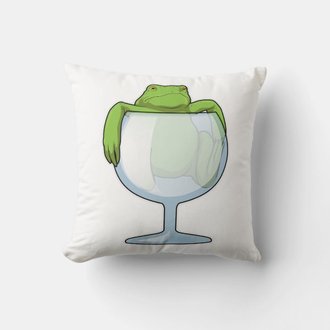 Frog Glass Throw Pillow (Front)