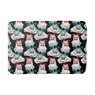 Frog Glasses Pattern Bath Mat
