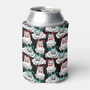 Frog Glasses Pattern Can Cooler