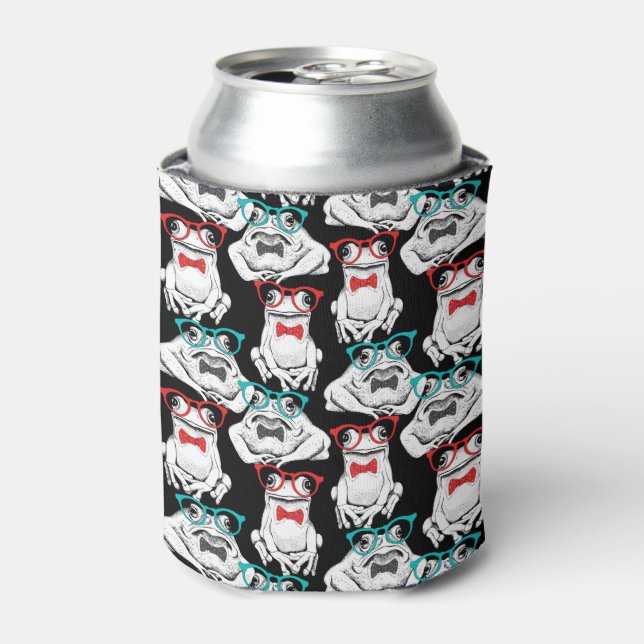 Frog Glasses Pattern Can Cooler (Can Front)