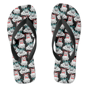 Frog Glasses Pattern Flip Flops