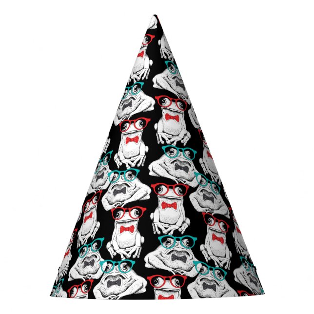 Frog Glasses Pattern Party Hat (Front)