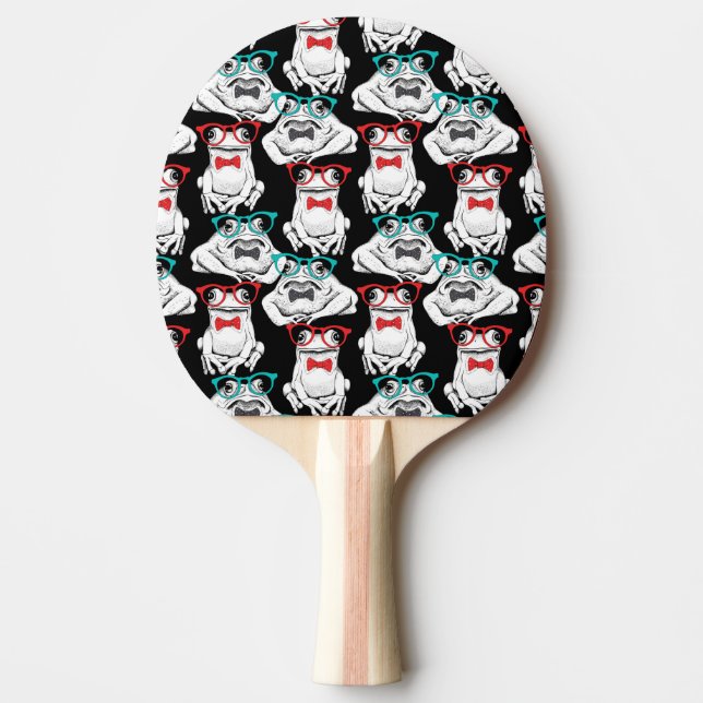 Frog Glasses Pattern Ping Pong Paddle (Front)