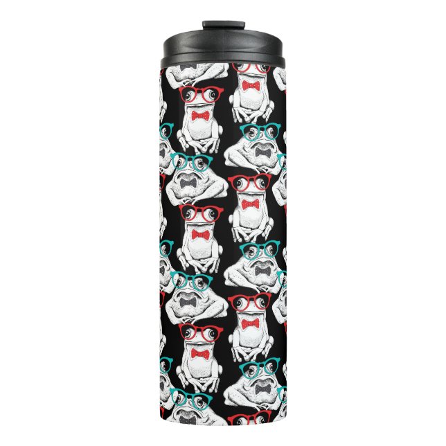 Frog Glasses Pattern Thermal Tumbler (Front)