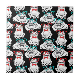 Frog Glasses Pattern Tile