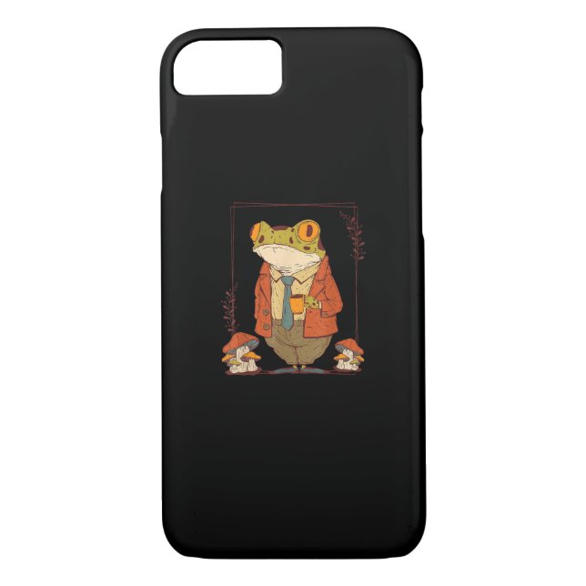 Frog Goblincore Academia Aesthetic Mushroom Case-Mate iPhone Case (Back)