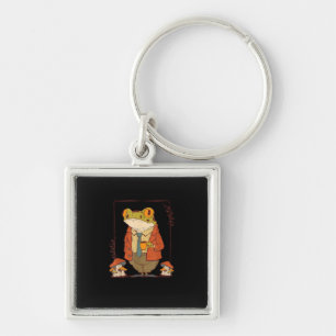 Frog Goblincore Academia Aesthetic Mushroom Keychain